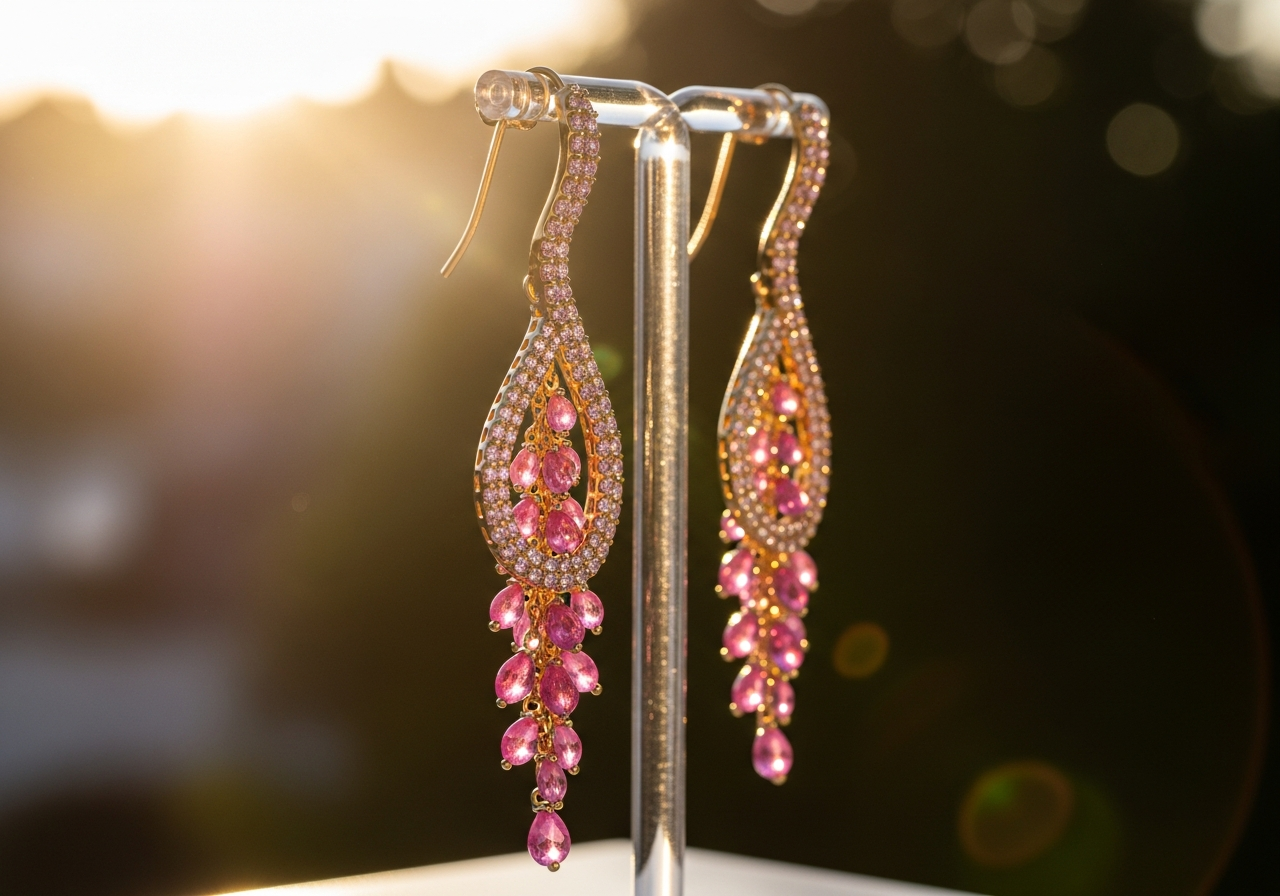 Clips saphir blanc diamanté boucles vintage