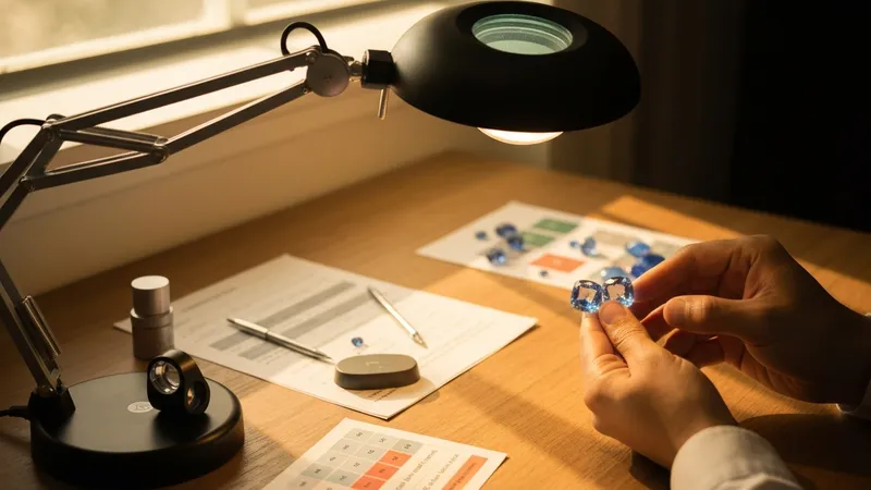 Saphir rose naturel non traité de Birmanie sous éclairage professionnel